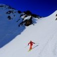 Vanina à la descente sous le col de Cerise